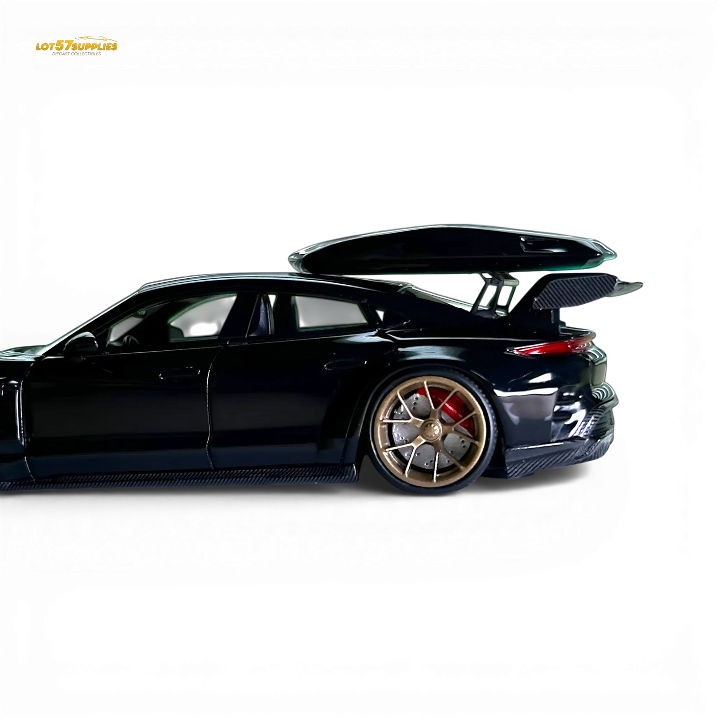 404ERROR Porsche Taycan Black with Roof Box 1:64 - ToylandEU