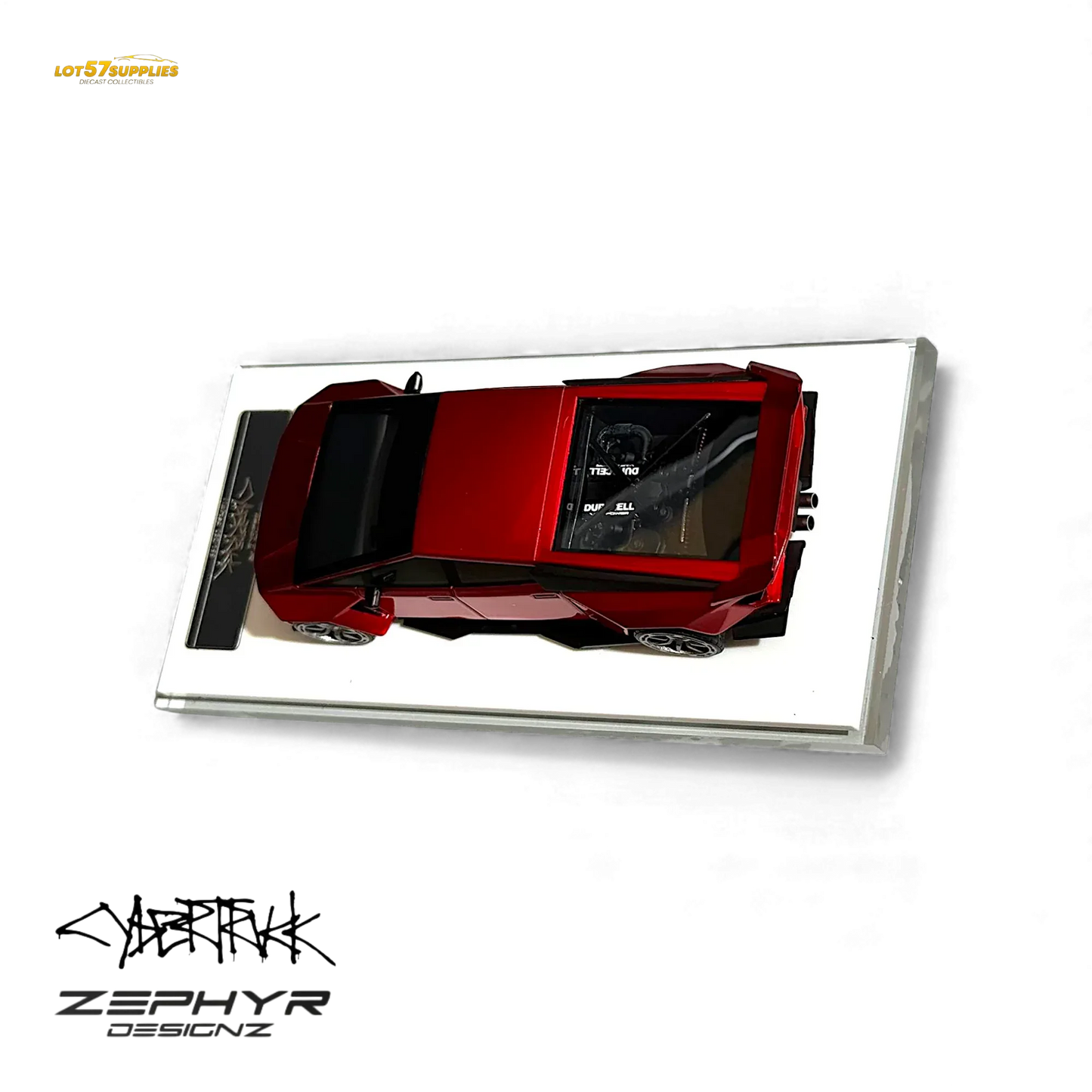 404ERROR Tesla Cybertruck Custom Widebody Lowered - Metallic Red 1:64 - ToylandEU