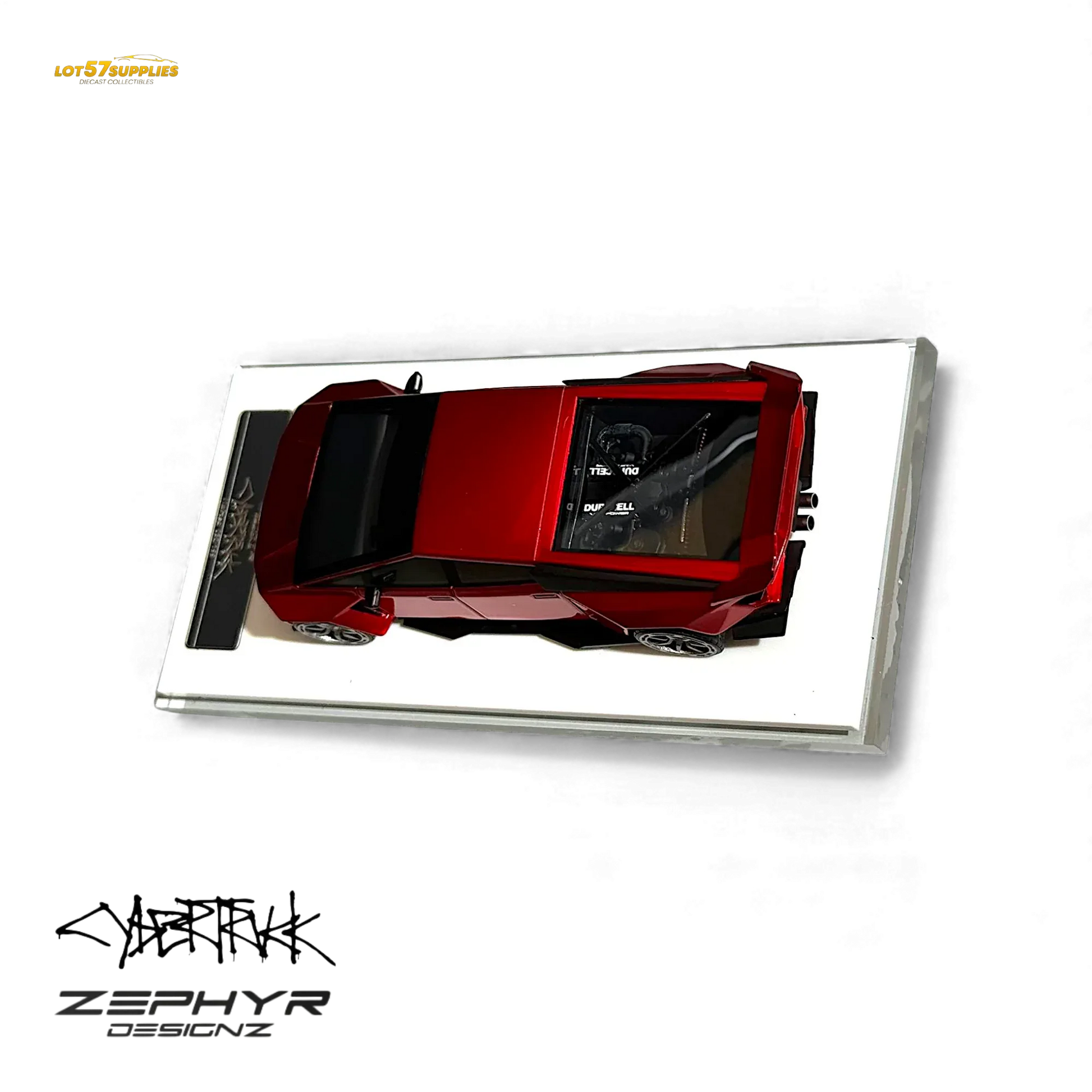 404ERROR Tesla Cybertruck Custom Widebody Lowered - Metallic Red 1:64 - ToylandEU
