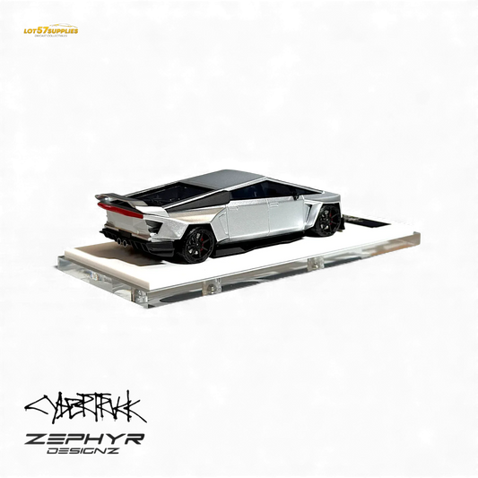 404ERROR Tesla Cybertruck Custom Widebody Lowered - Silver 1:64 - ToylandEU