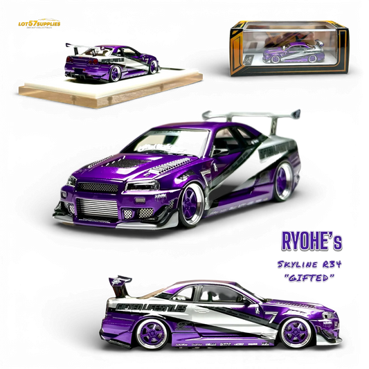 404ERROR x LOT 57 RYOHE's Skyline R34 "GIFTED" Resin 1:64 - ToylandEU