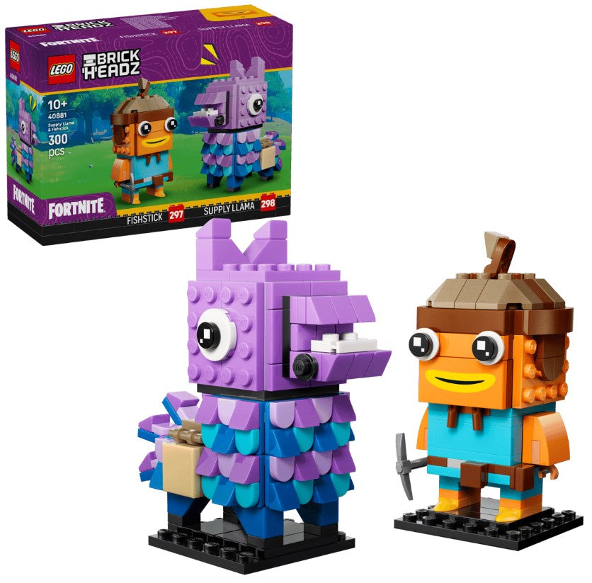 LEGO® BrickHeadz Fortnite Figures | Supply Llama And Fishstick | 300 Pieces