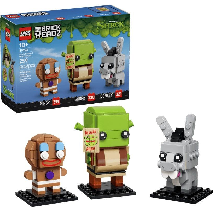 LEGO® BrickHeadz Figures | 259 Pieces | Ages 10 And Up | Shrek Donkey Gingy