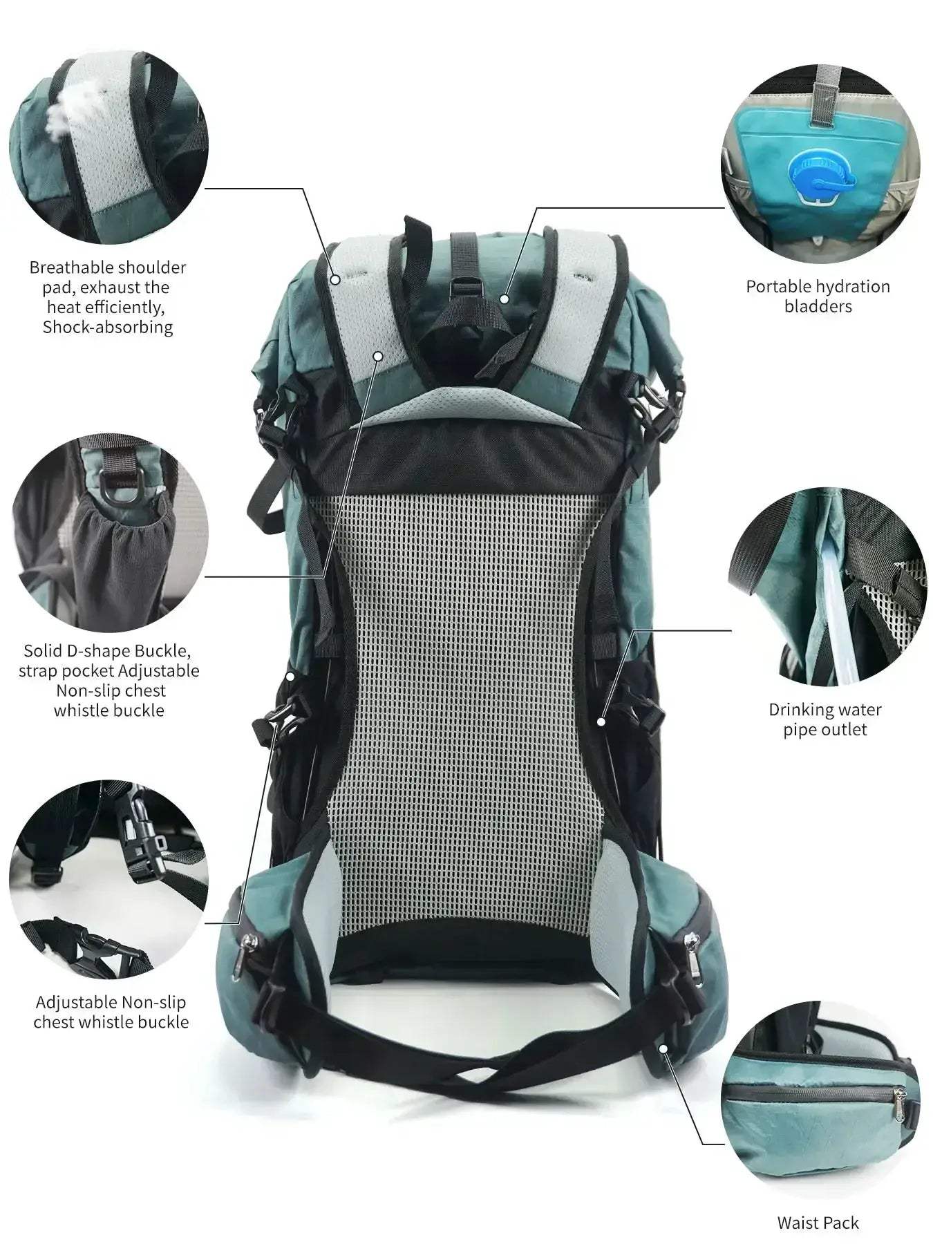 40L Outdoor Hiking Backpack Waterproof Large Capacity - ToylandEU