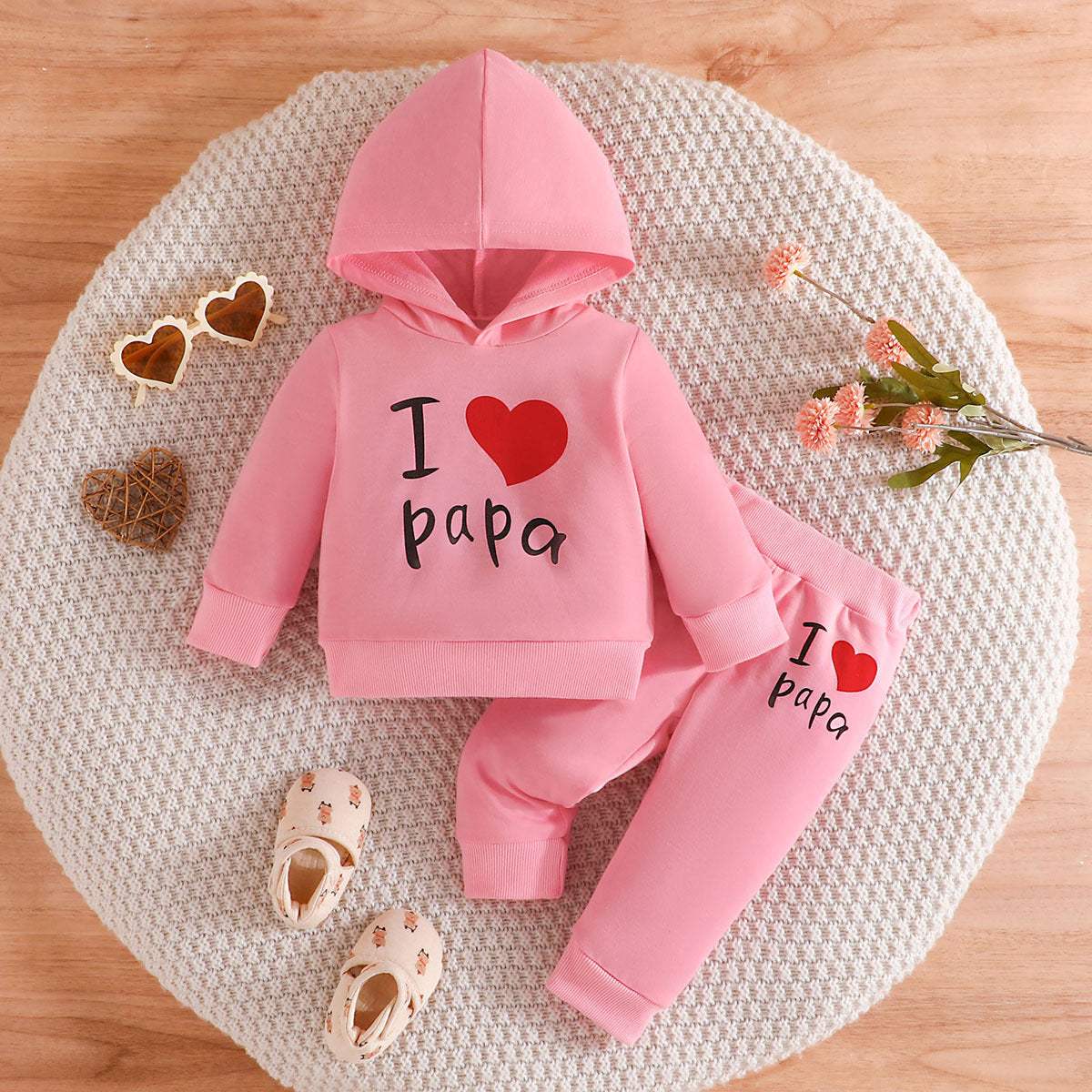 Kids' Hooded Printed Sweater And Trousers Set | Cartoon And Letter Prints | Seven Colors