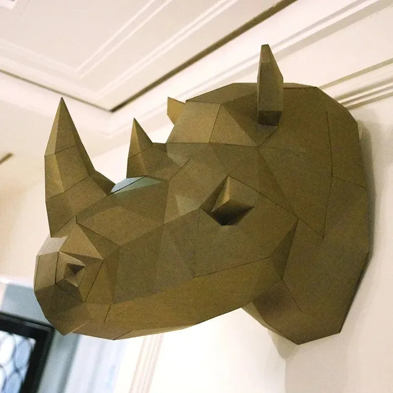 40cm DIY 3D Cardboard Rhinoceros Model for Wall Decoration and Puzzle - ToylandEU