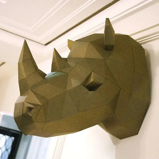 40cm DIY 3D Cardboard Rhinoceros Model for Wall Decoration and Puzzle - ToylandEU