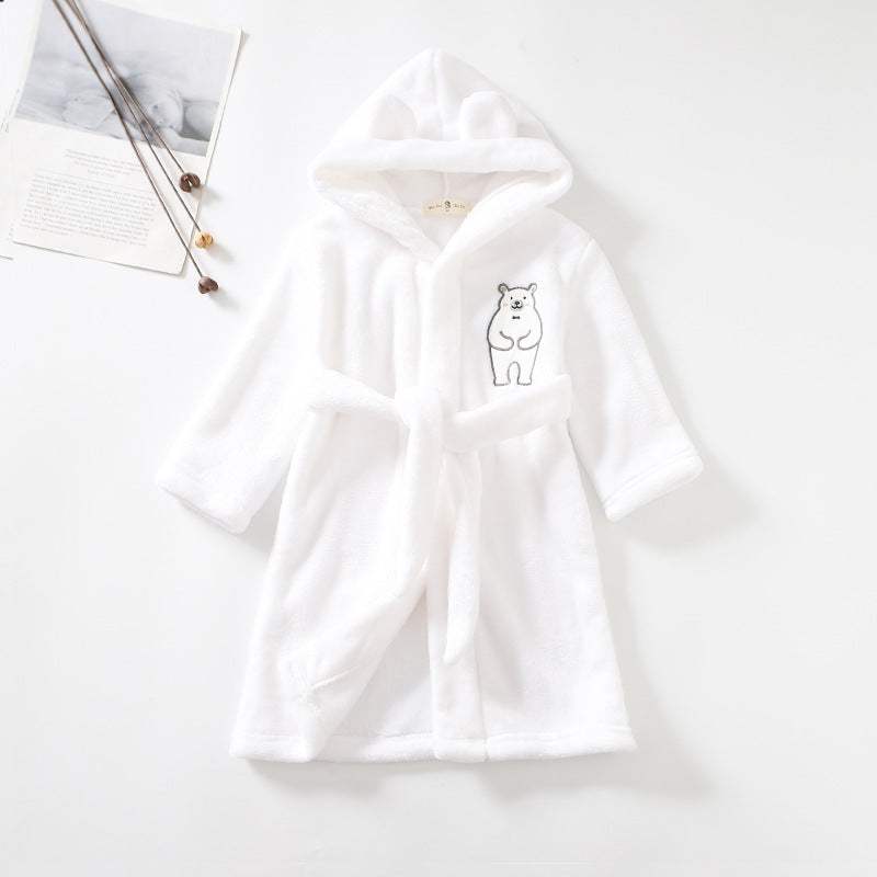 Kids Flannel Bathrobe | Hooded | Unisex Sleepwear | Ages 3 To 8 Years