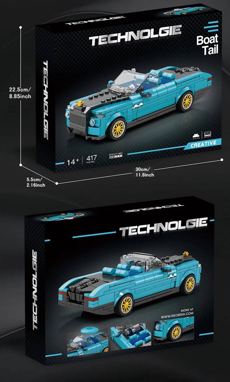 417PCS Retro Luxury Cars Model Building Blocks 1:24 Scale - ToylandEU