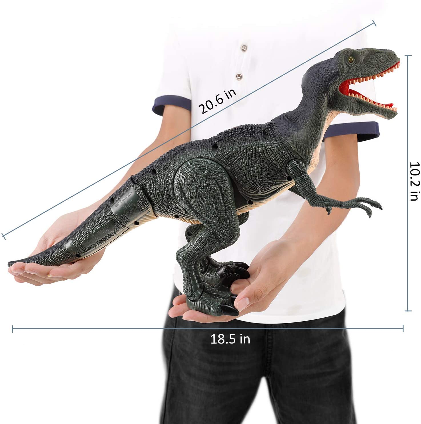 Walking Velociraptor Dinosaur Toy with Remote Control and Lights - ToylandEU