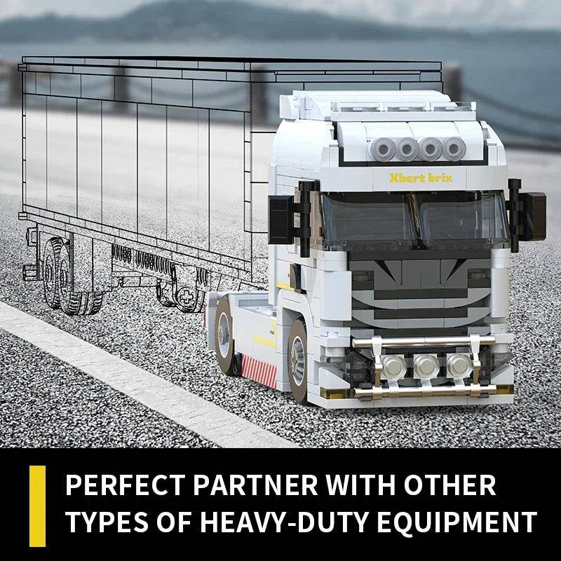 421PCS European Truck Head Building Blocks Creative Connectable Container Trailer Model Bricks Diy Toys - ToylandEU