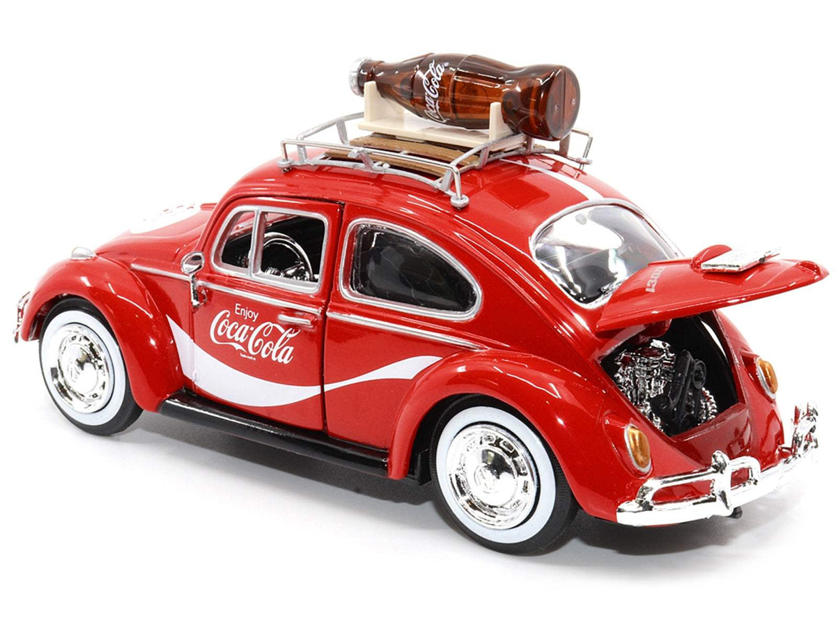 1966 Volkswagen Beetle Red | 1/24 Scale Model Accessory | Motor City Classics | Enjoy Coca-Cola Series
