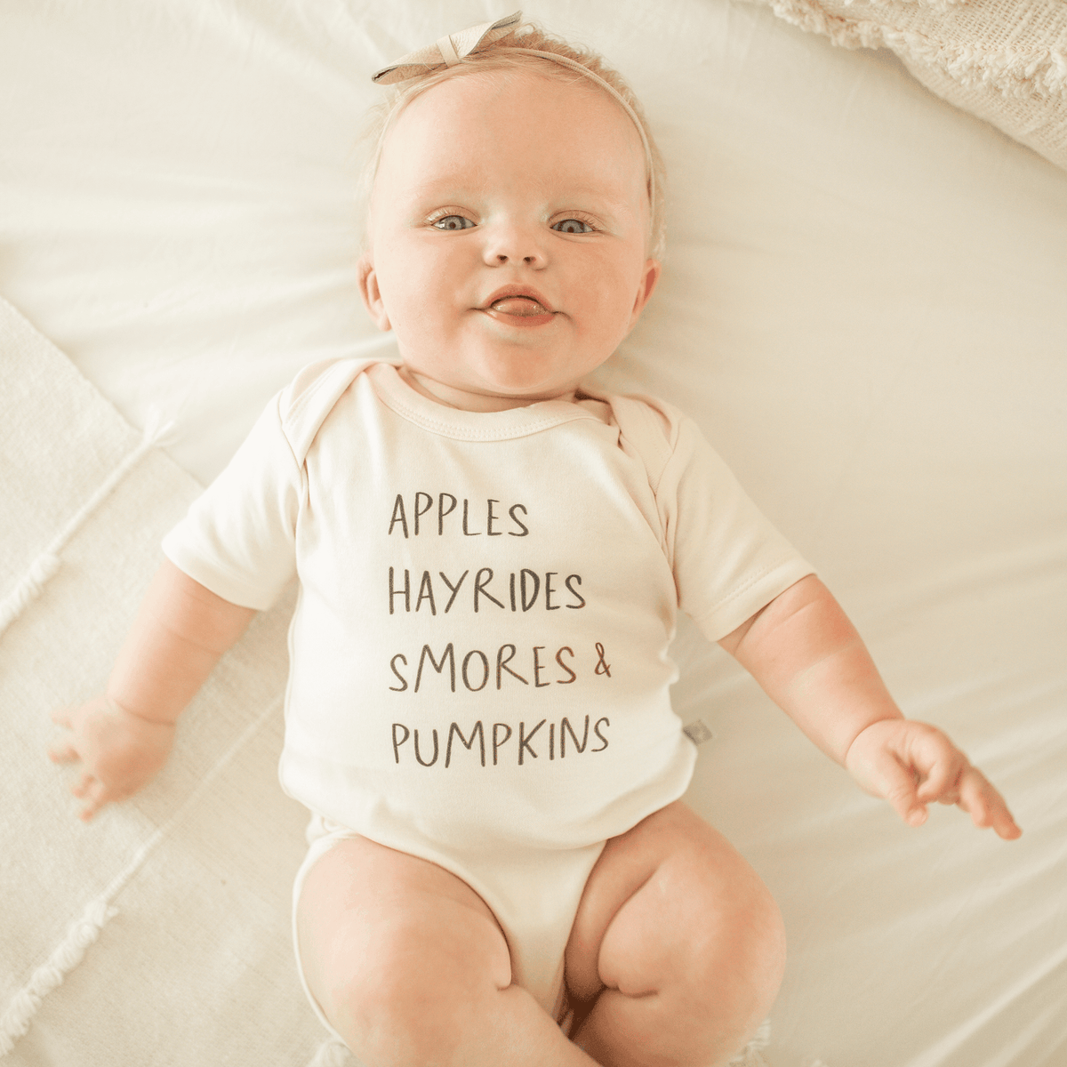 Apples Hayrides Smores Graphic Bodysuit | Organic Cotton | Baby