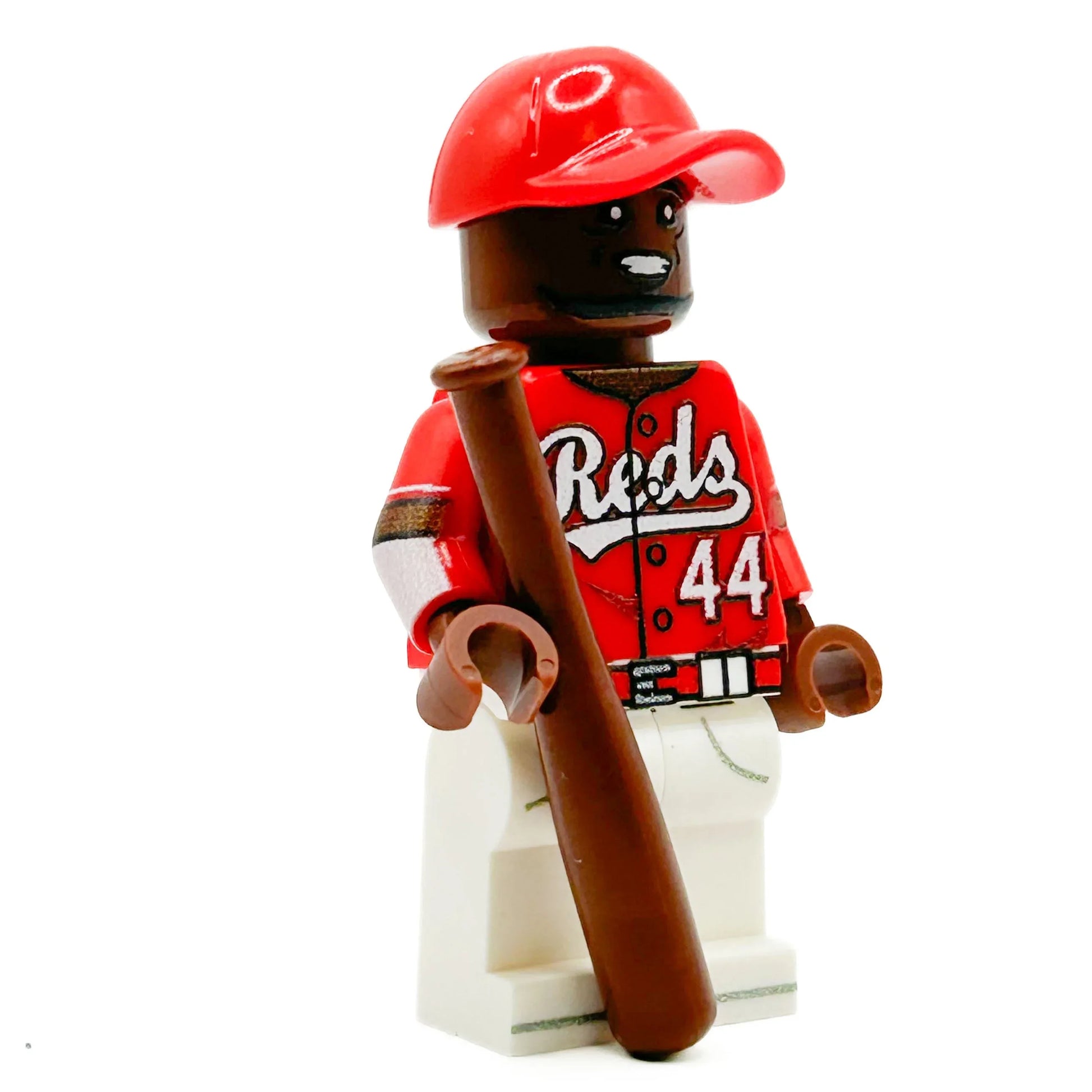 Cincinnati Baseball LEGO Figure With BrickArms Baseball Bat Printed On Real LEGO Parts - ToylandEU