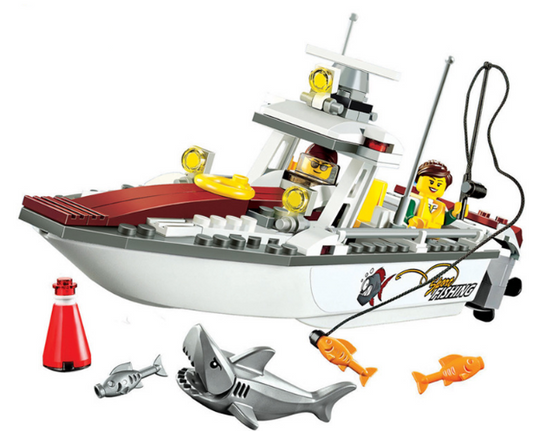 Shark and Fishing Boat Model Building Blocks - ToylandEU