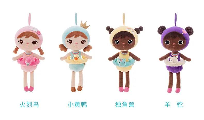 44CM Metoo Genuine Keppel Stuffed Dolls for Girls Soft Plush Black Dolls with Unicorn Ring - ToylandEU