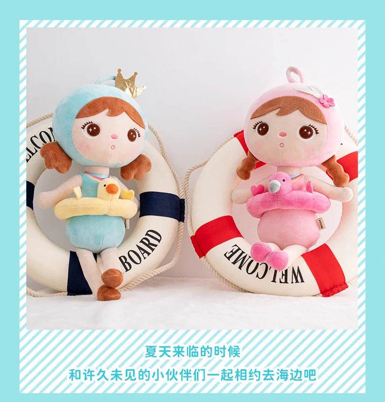 44CM Metoo Genuine Keppel Stuffed Dolls for Girls Soft Plush Black Dolls with Unicorn Ring - ToylandEU
