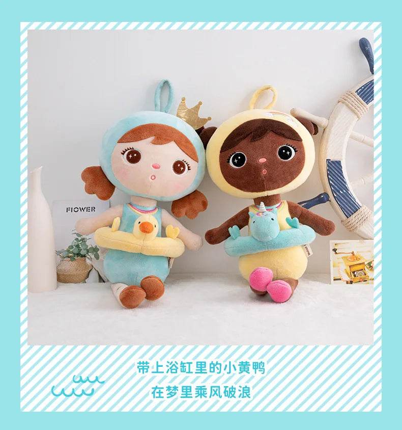 44CM Metoo Genuine Keppel Stuffed Dolls for Girls Soft Plush Black Dolls with Unicorn Ring - ToylandEU