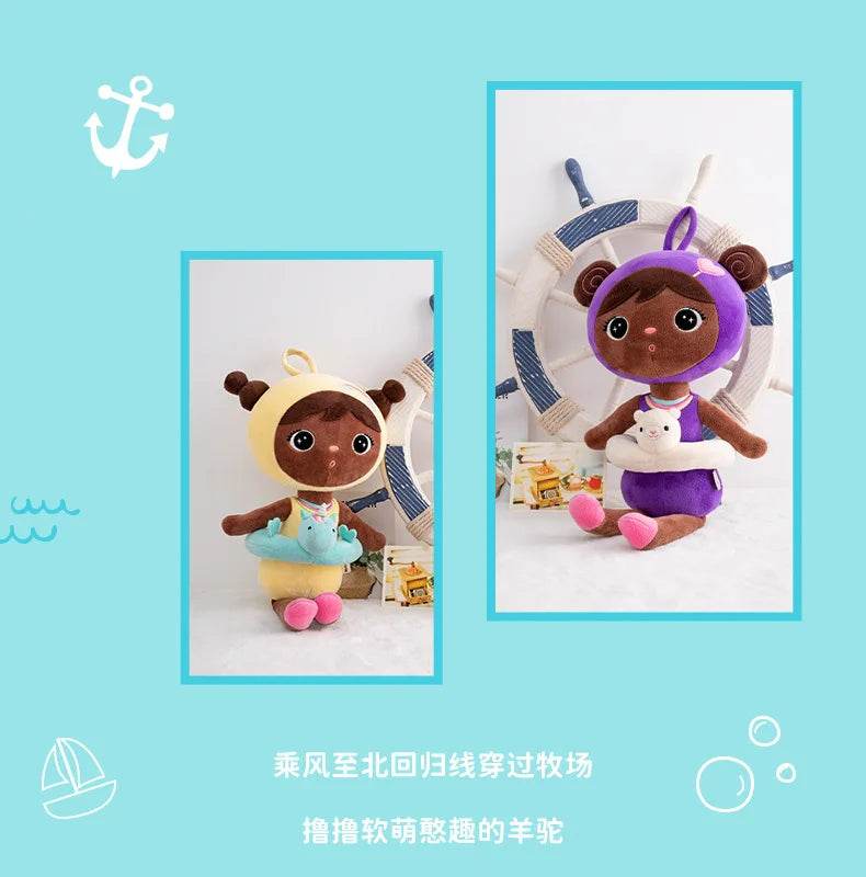 44CM Metoo Genuine Keppel Stuffed Dolls for Girls Soft Plush Black Dolls with Unicorn Ring - ToylandEU