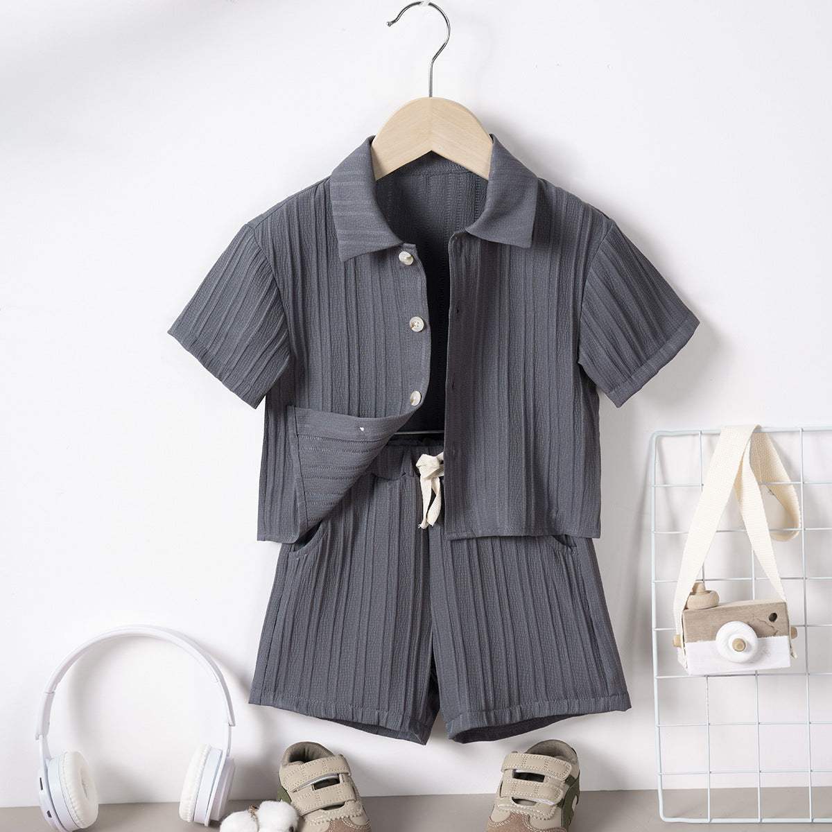 Boys' Summer T-Shirt Suit | Solid Color