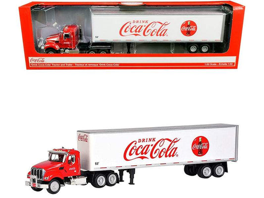 Truck Tractor with 53' Trailer | 1/50 Diecast Model Tractor | Motorcity Classics | Drink Coca-Cola Series