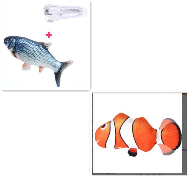 Electric Jumping Fish Cat Toy | USB, Touch Sensor