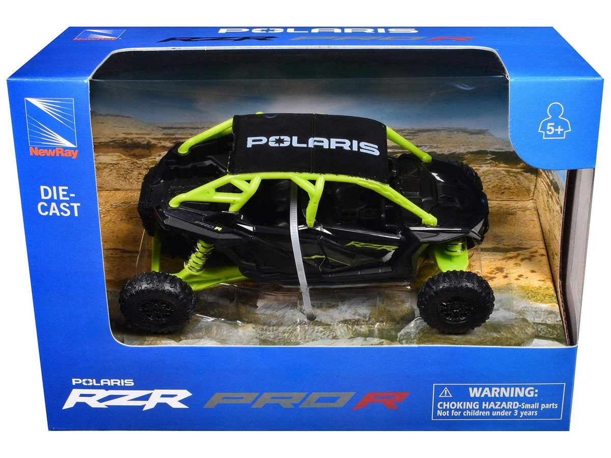 Polaris RZR Pro R UTV Black and Lime Green | Diecast Model Car | New Ray | Collector Quality