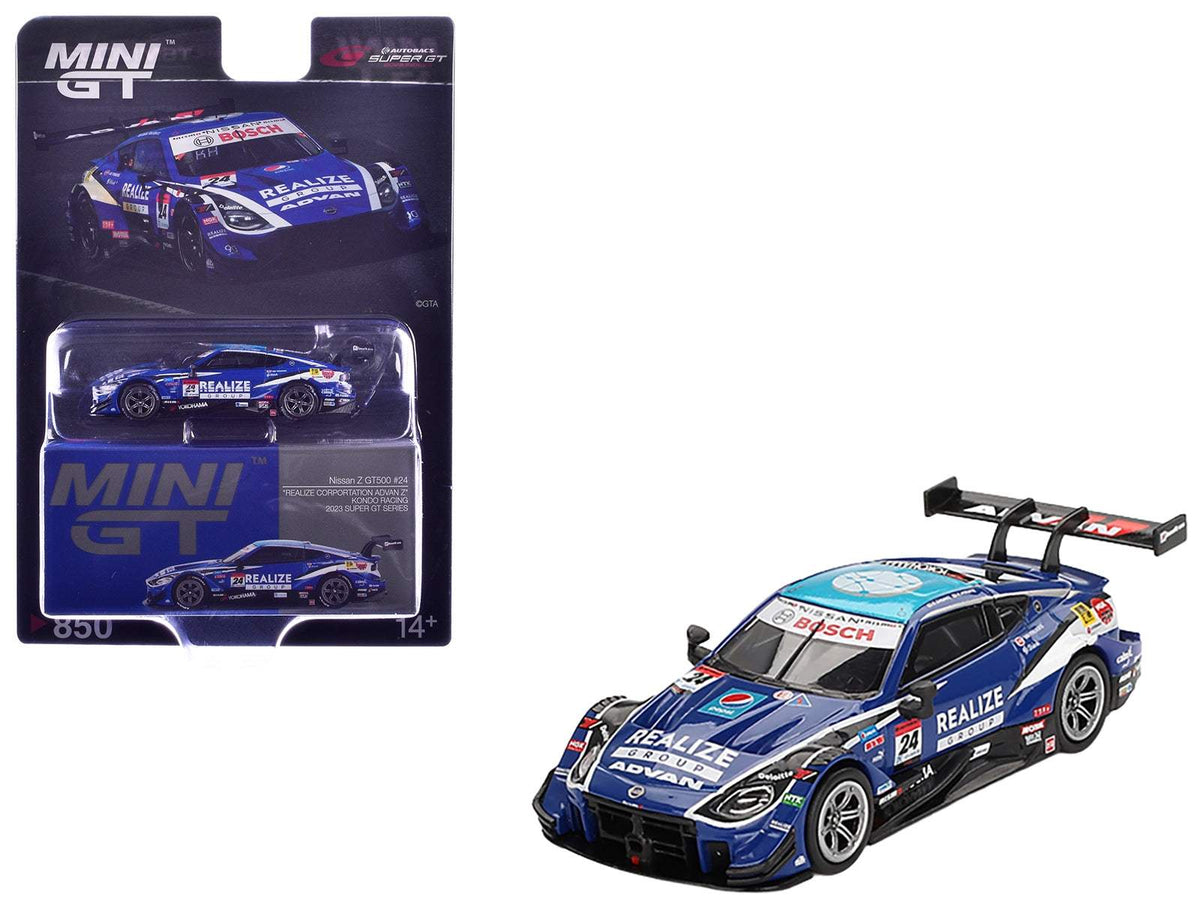 Nissan Z GT500 #24 Daiki Sasaki - Kohei Hirate | 1/64 Diecast Model Car | Mini GT | Kondo Racing - Realize Group Series