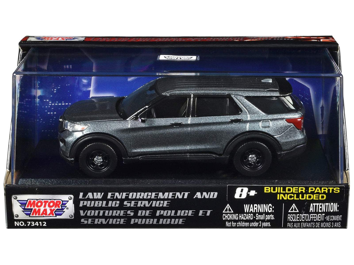 2022 Ford Police Interceptor Utility Gray Metallic Unmarked | 1/43 Diecast Model Car | Motormax | Custom Builder's Kit Series