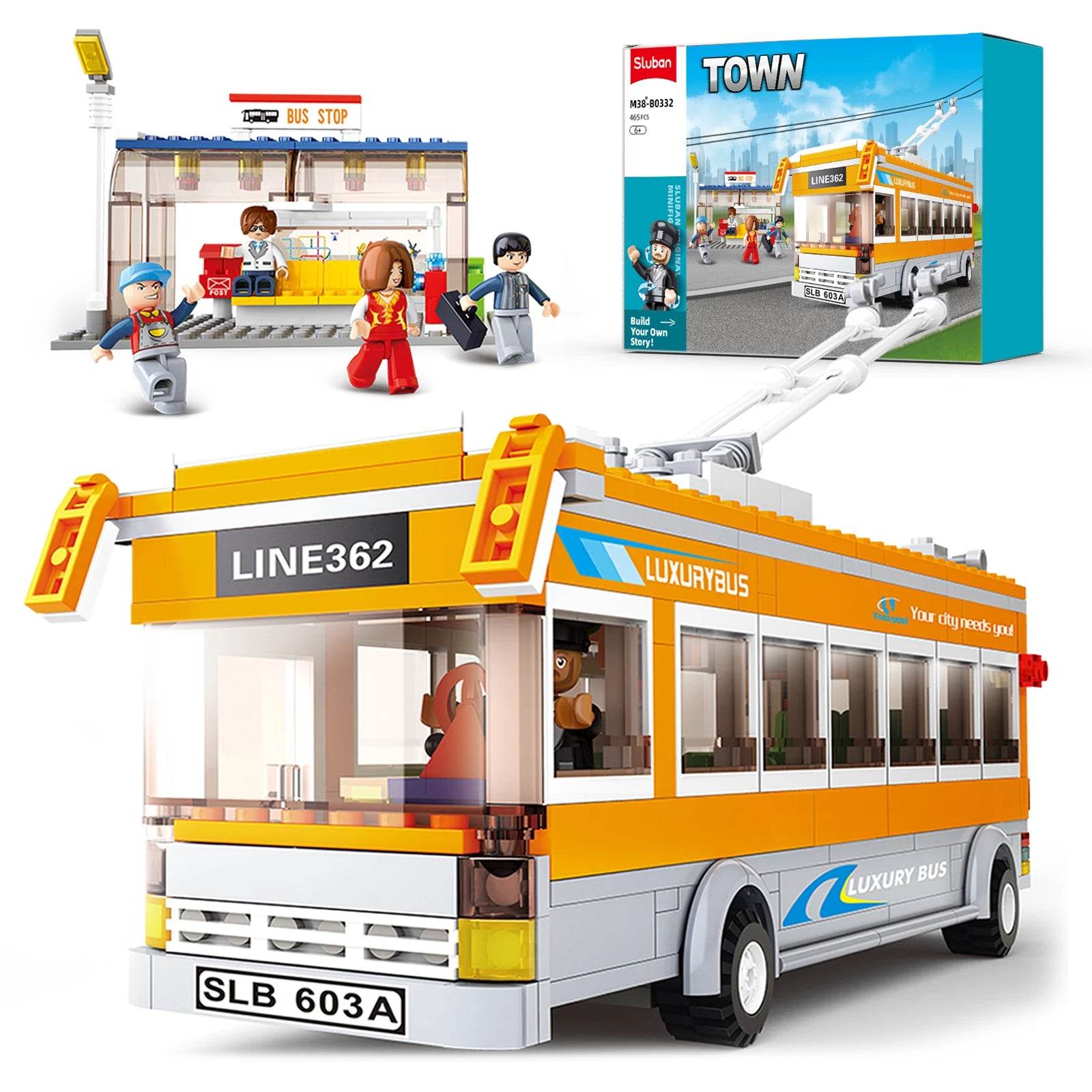 457PCS City Bus Building Blocks Tram Bus Station Model Set - ToylandEU