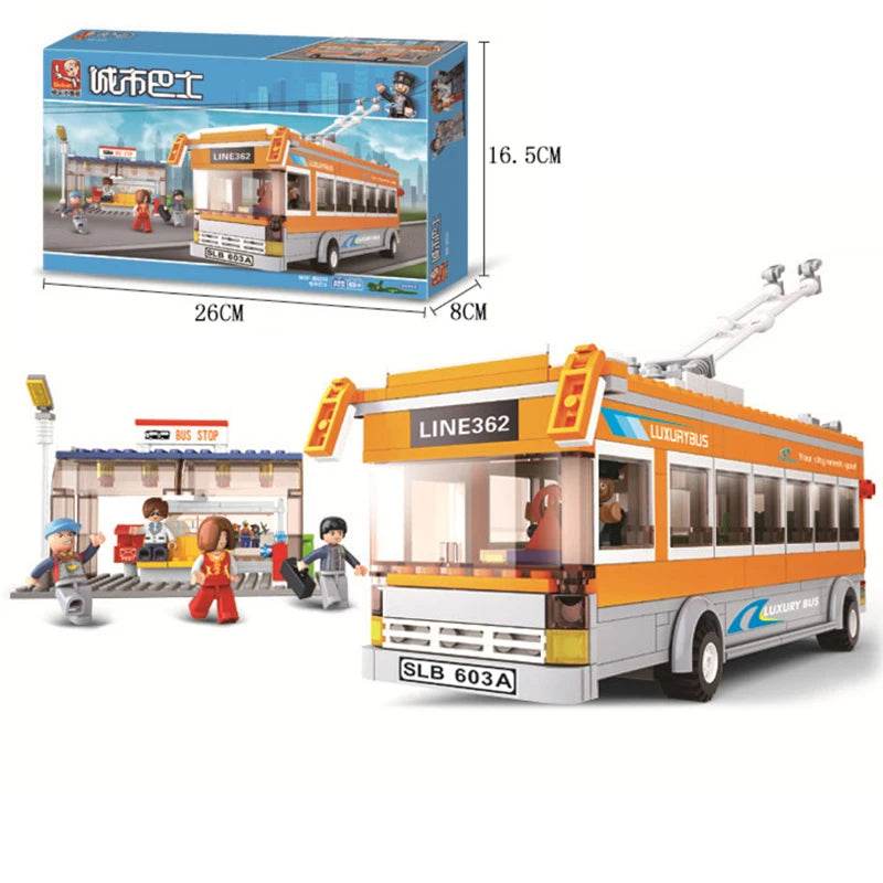 457PCS City Bus Building Blocks Tram Bus Station Model Set - ToylandEU