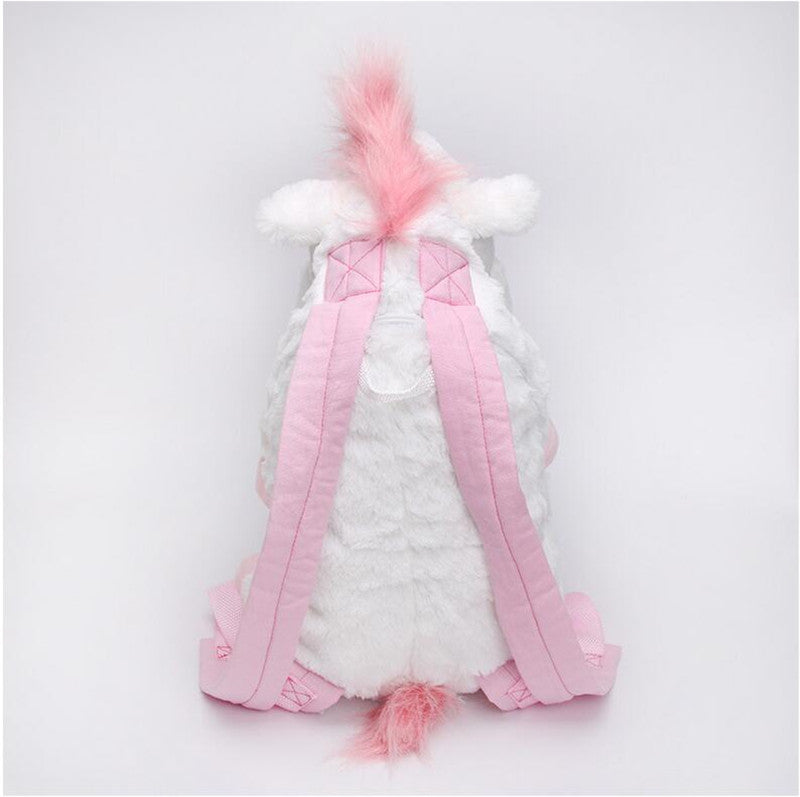 Fluffy Unicorn Plush Backpack Bag - 45cm and 60cm Sizes - ToylandEU