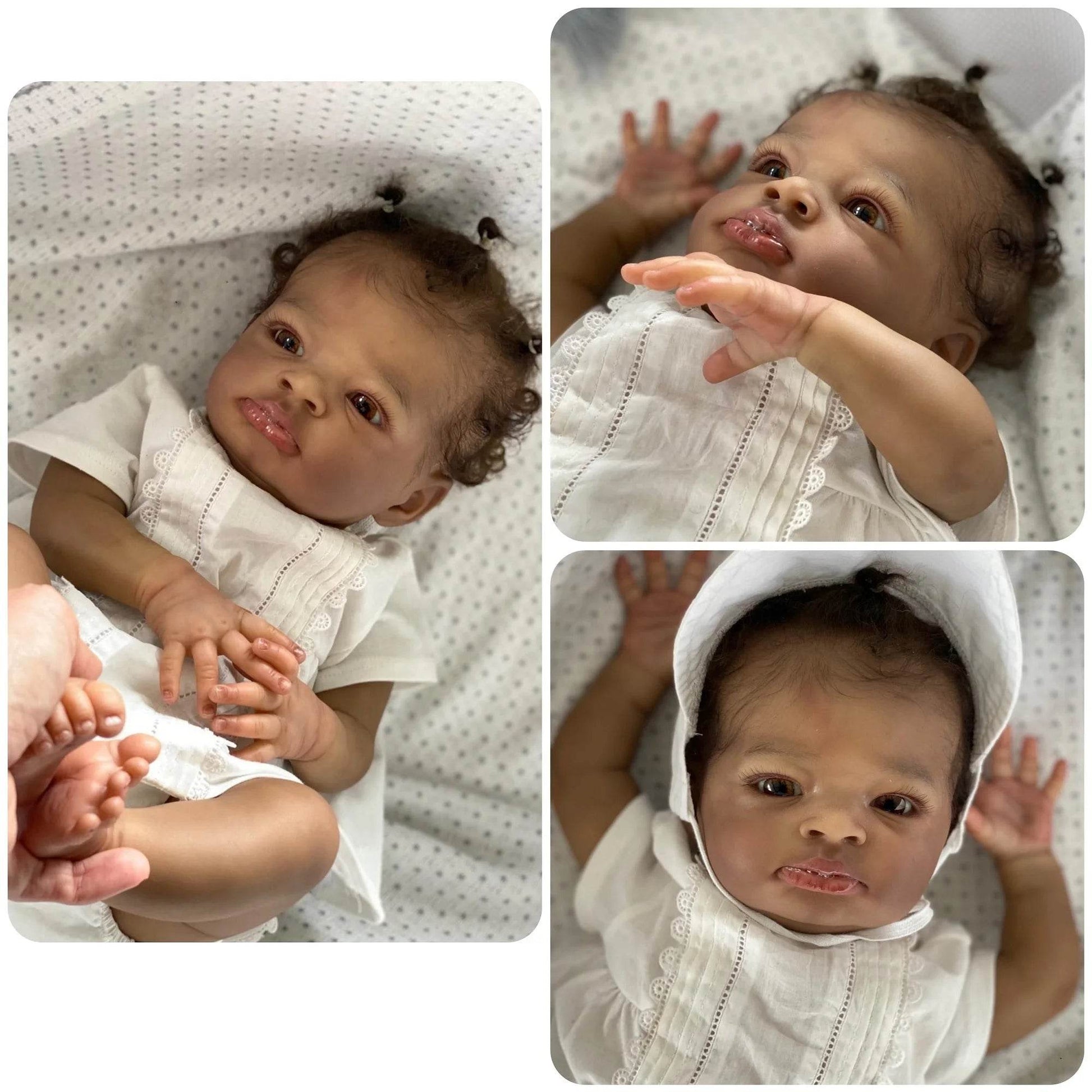 45cm Handmade Lanny Bebe Reborn 3D Painted Black Skin Lifelike Real Newborn Baby Dolls muñecas reborn reales para niñas - ToylandEU