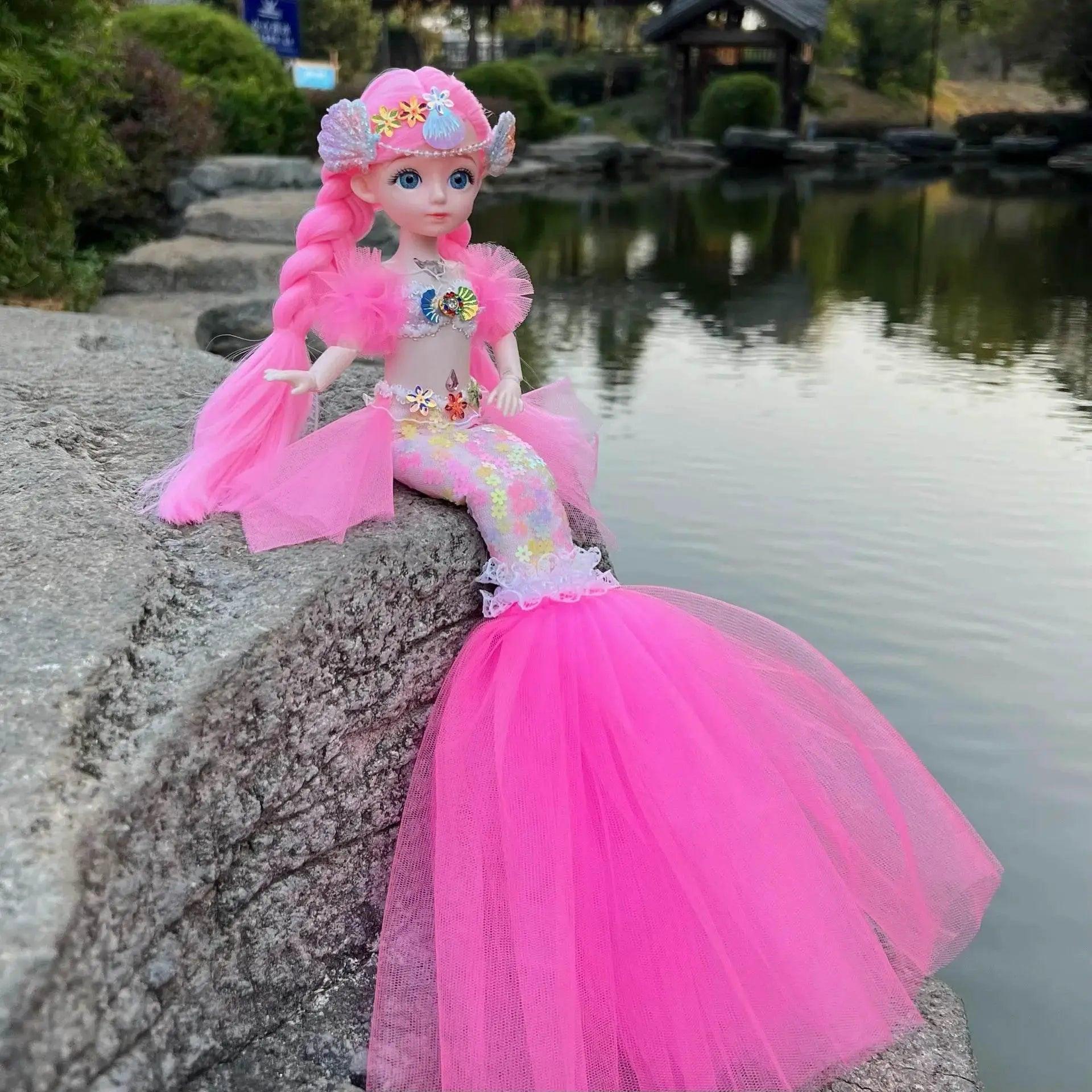  45cm Mermaid Doll Girl Toy Blue Eyes Princess Doll Gift -  ToylandEU™