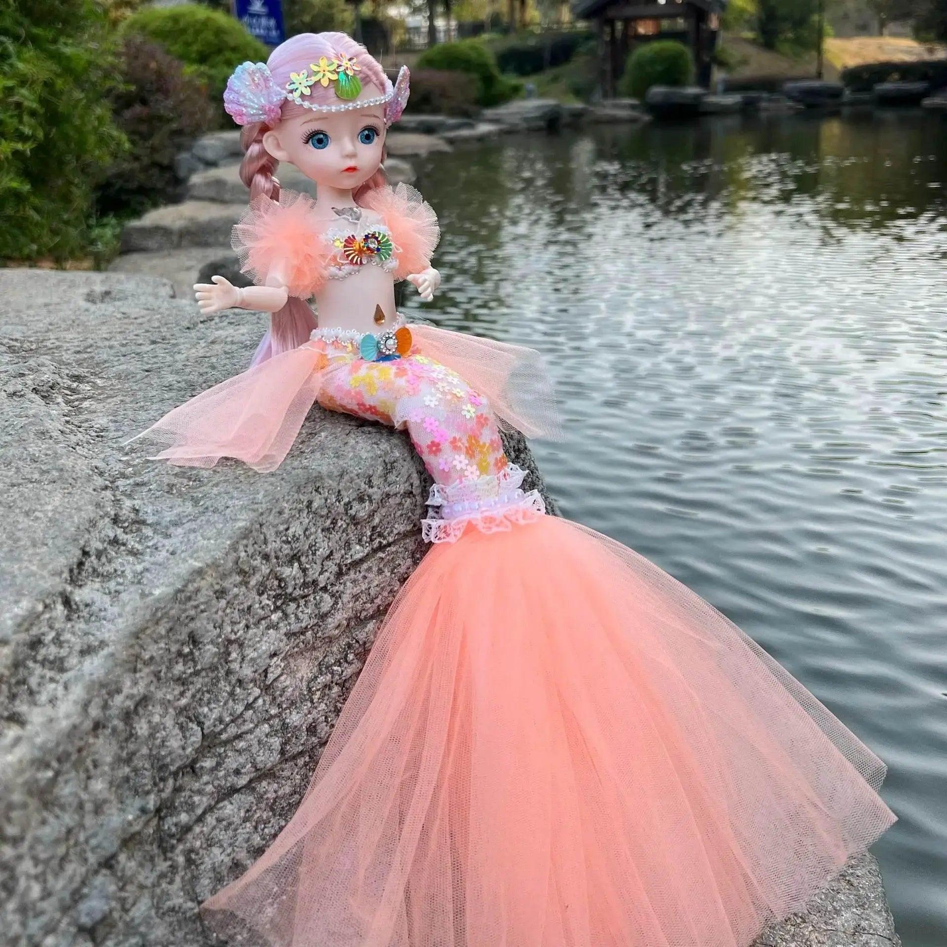  45cm Mermaid Doll Girl Toy Blue Eyes Princess Doll Gift -  ToylandEU™