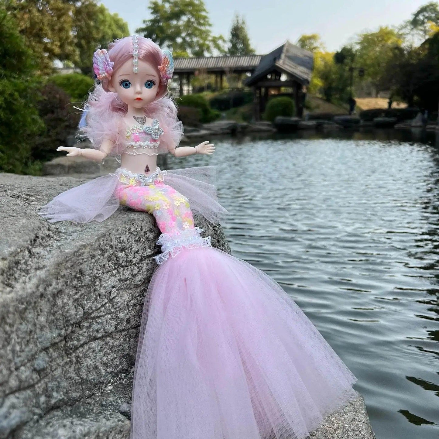  45cm Mermaid Doll Girl Toy Blue Eyes Princess Doll Gift -  ToylandEU™