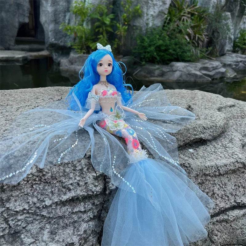 45cm Mermaid Doll Girl Toy Blue Eyes Princess Wedding Dress - ToylandEU