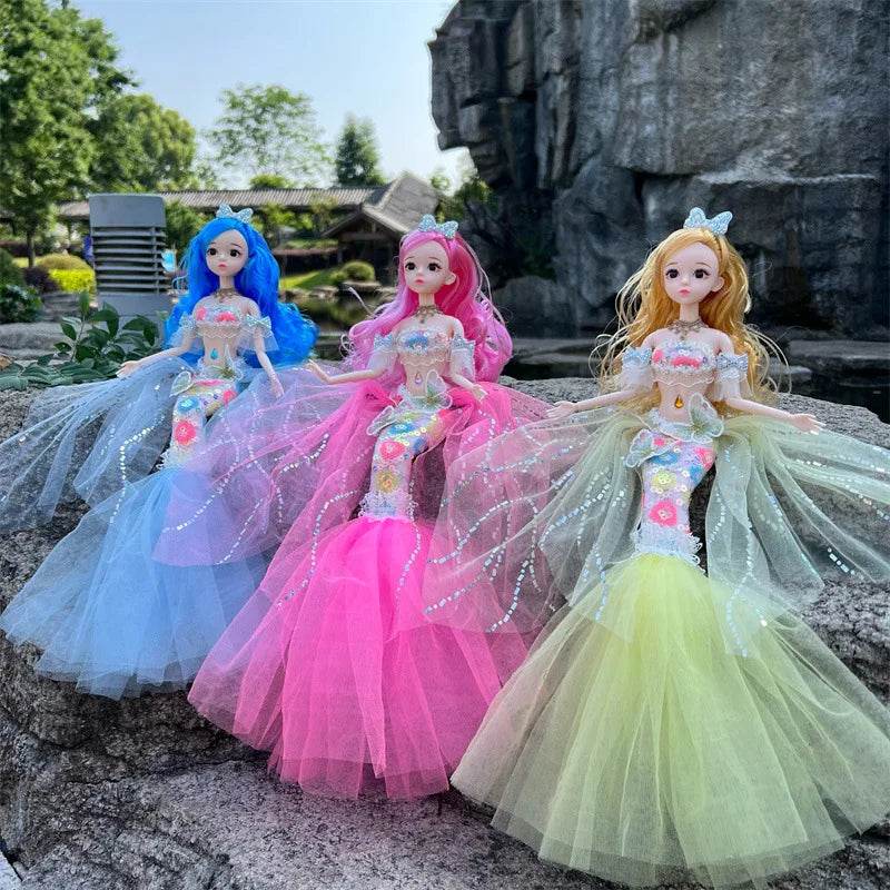 45cm Mermaid Doll Girl Toy Blue Eyes Princess Wedding Dress - ToylandEU