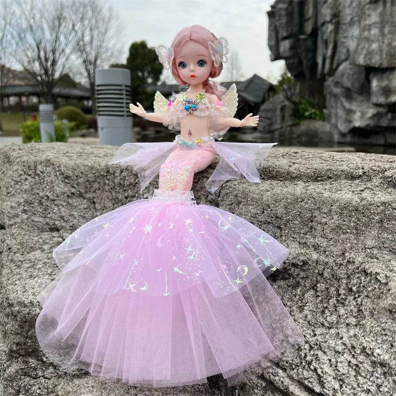 45cm Mermaid Doll Girl Toy Blue Eyes Princess Wedding Dress - ToylandEU