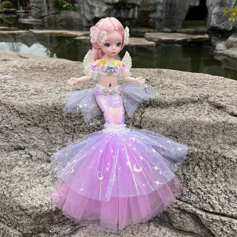 45cm Mermaid Doll Girl Toy Blue Eyes Princess Wedding Dress - ToylandEU