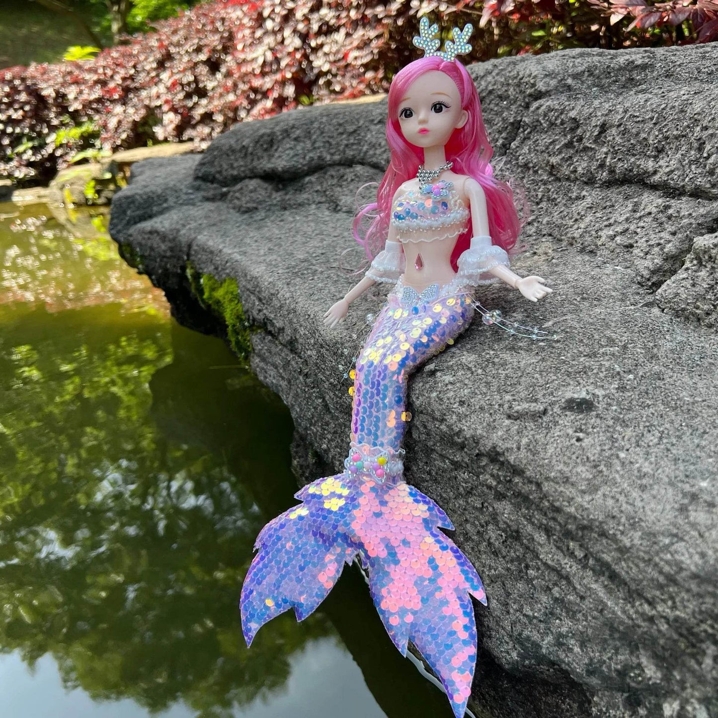 45cm Mermaid Doll Girl Toy Blue Eyes Princess Wedding Dress - ToylandEU