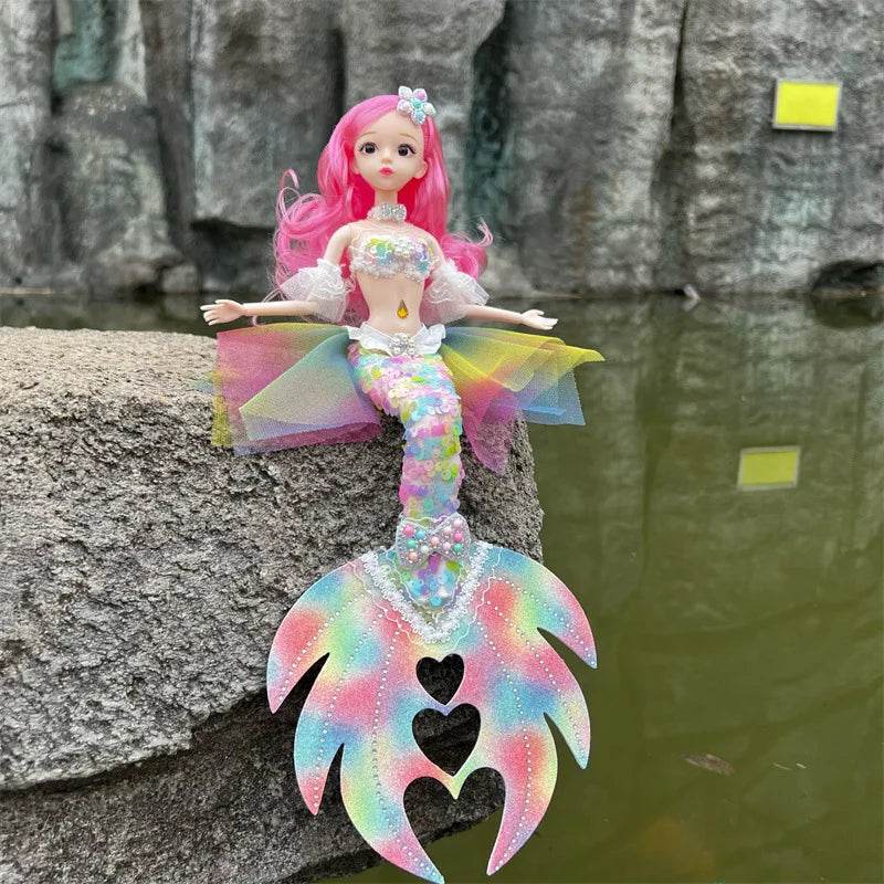 45cm Mermaid Doll Girl Toy Blue Eyes Princess Wedding Dress - ToylandEU
