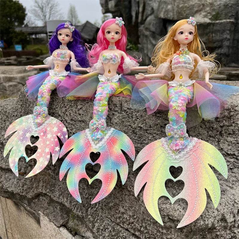 45cm Mermaid Doll Girl Toy Blue Eyes Princess Wedding Dress - ToylandEU