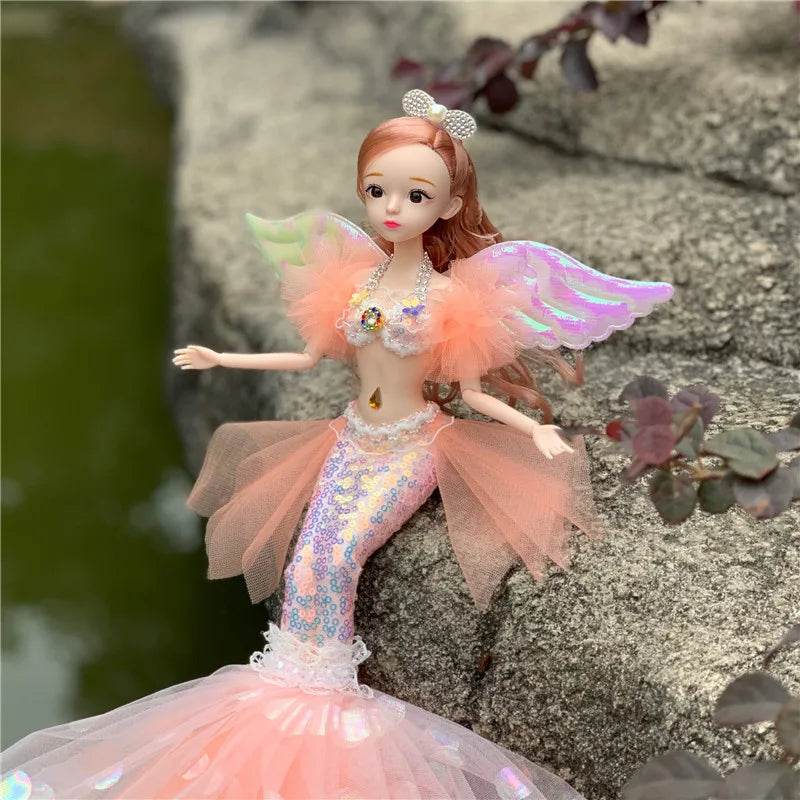 45cm Mermaid Doll Girl Toy Blue Eyes Princess Wedding Dress - ToylandEU