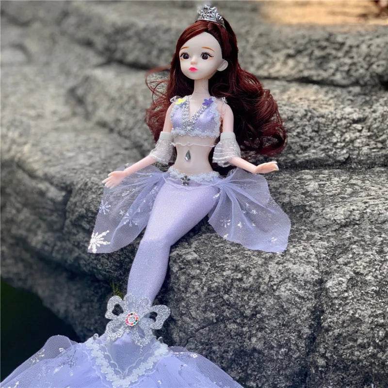 45cm Mermaid Doll Girl Toy Blue Eyes Princess Wedding Dress - ToylandEU