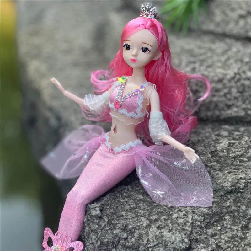 45cm Mermaid Doll Girl Toy Blue Eyes Princess Wedding Dress - ToylandEU
