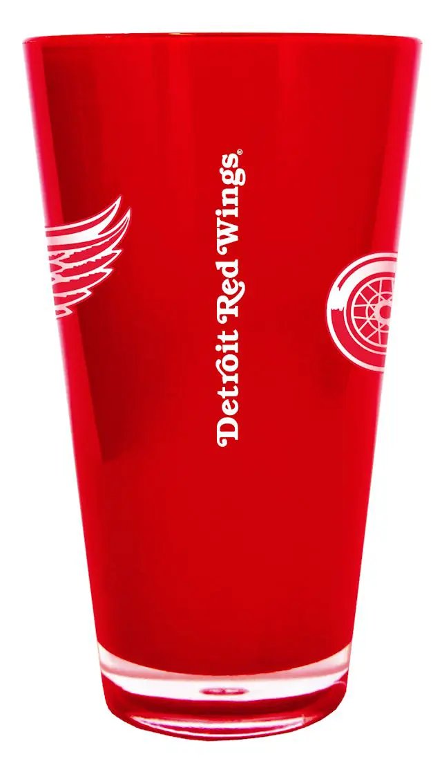 Detroit Red Wings Glass 20oz Pint Plastic Insulated CO