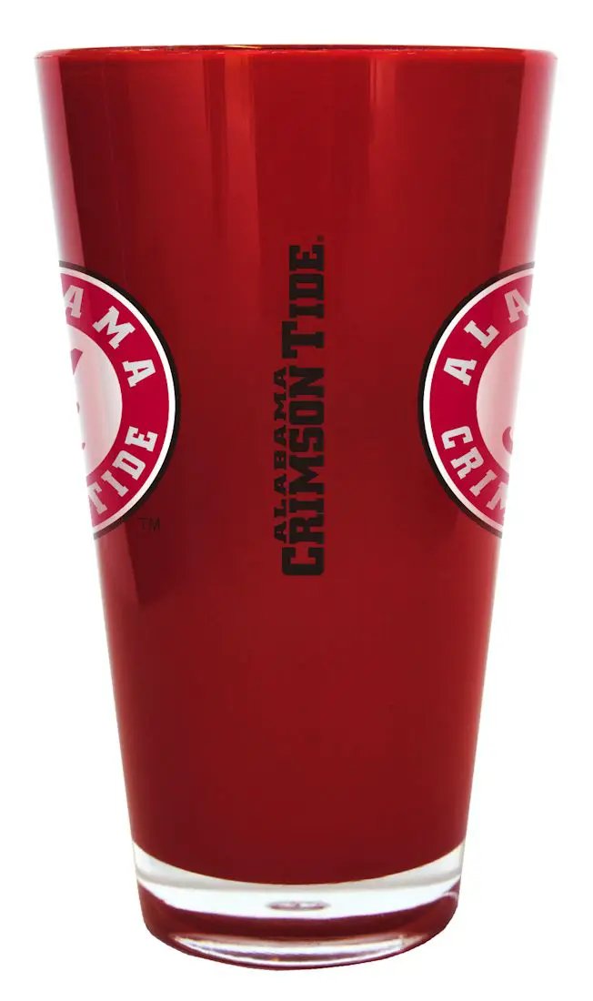 Alabama Crimson Tide Glass 20oz Pint Plastic Insulated CO