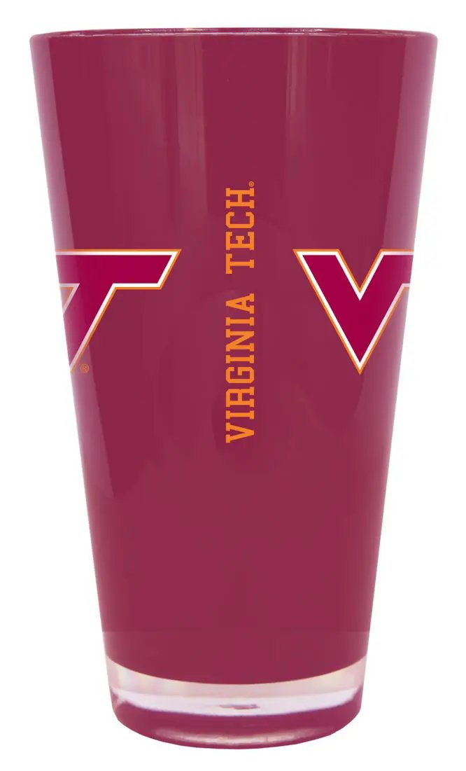 Virginia Tech Hokies Glass 20oz Pint Plastic Insulated CO