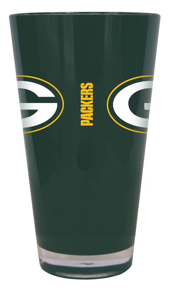 Green Bay Packers Glass 20oz Pint Plastic Insulated CO